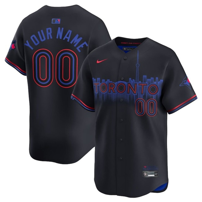 Men's Navy Toronto Blue Jays Active Player Custom 2024 City Connect Limited Stitched Baseball Jersey